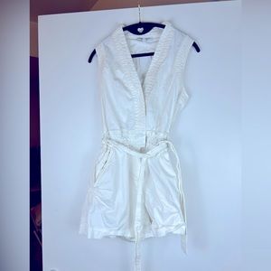 Derek Lam White V-Neck Romper MSRP $385 Small